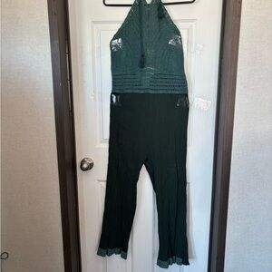 EARTHBOUND Teal Halter Jumpsuit